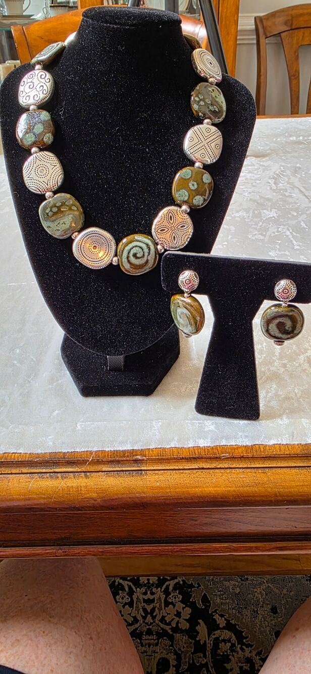 Brighton Kenya Kazuri Retired Statement Necklace & Earrings